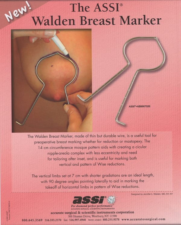 <em>Breast lift marking instrument developed by Dr. Walden</em>