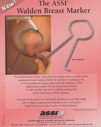 Breast reduction marking instrument developed by Dr. Walden
