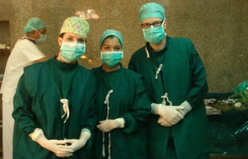 Dr. Walden on the far left with her colleagues while visiting as an Invited International Faculty and Surgeon in Mumbai
