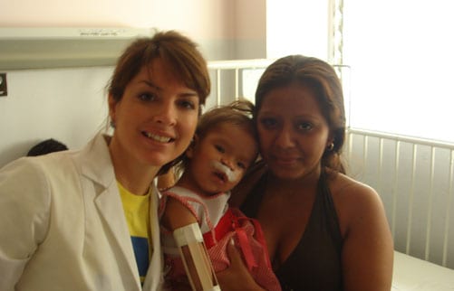 After the surgery with the young girl's mother.