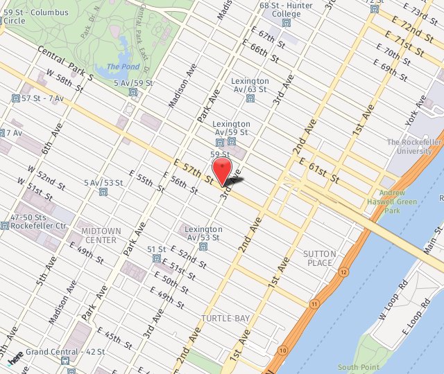 Location Map: 157 E 57th Street New York, NY 10022